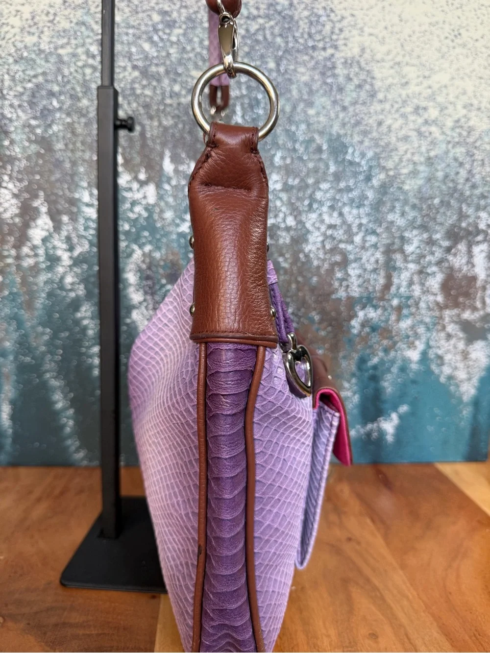 Sharif Studio Vintage Y2K Boho Ombre Python Embossed Leather‎ Hobo Bag GUC